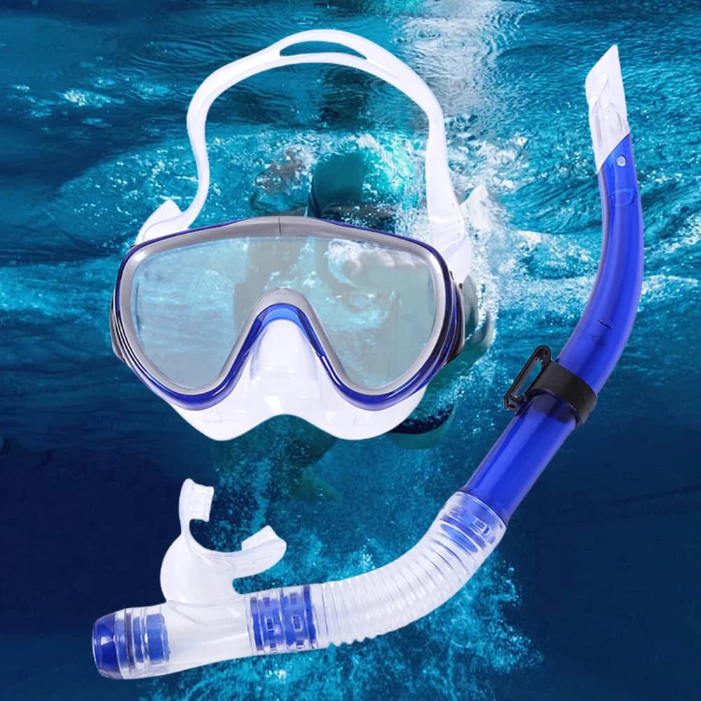 Maschera Subacquea Regolabile, Occhialini da Nuoto Anti-Perdita d'Aria, Tubo Snorkel Anti-Appannamento per Nuoto e Snorkeling