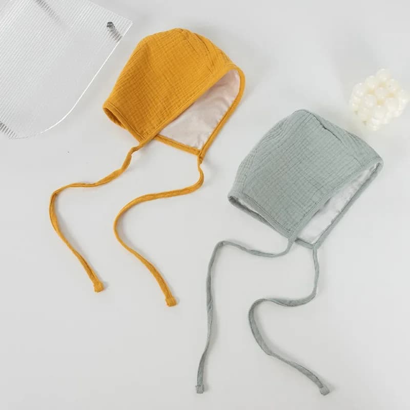 Allacciatura berretto per bambini in cotone lavorato a maglia tinta unita cappello carino madre e bambini forniture cappelli e berretti per bambini per 0-24 mesi neonato