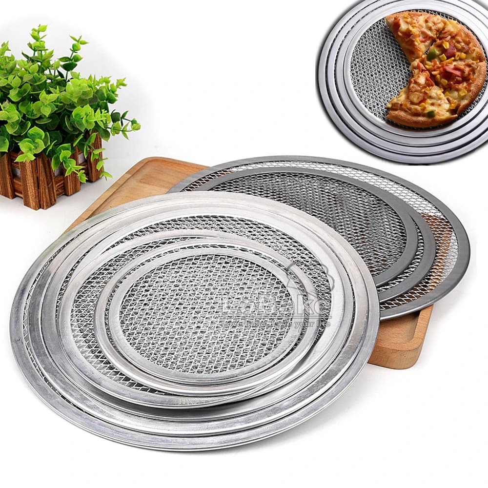 2 pz/lotto 6-12 pollici di Forma Rotonda Addensato Antiaderente In Alluminio Pizza Tenendo Netto con Fori Rombico Maglia di Cottura Piatto Torta Da Cucina
