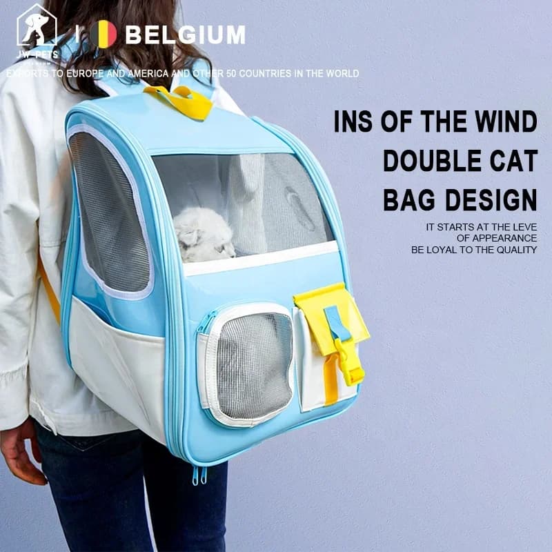 Zaino per trasportino per gatti per animali domestici Borsa a tracolla da viaggio per gatti traspirante per esterni Confezione portatile per gatti che trasporta forniture per animali domestici