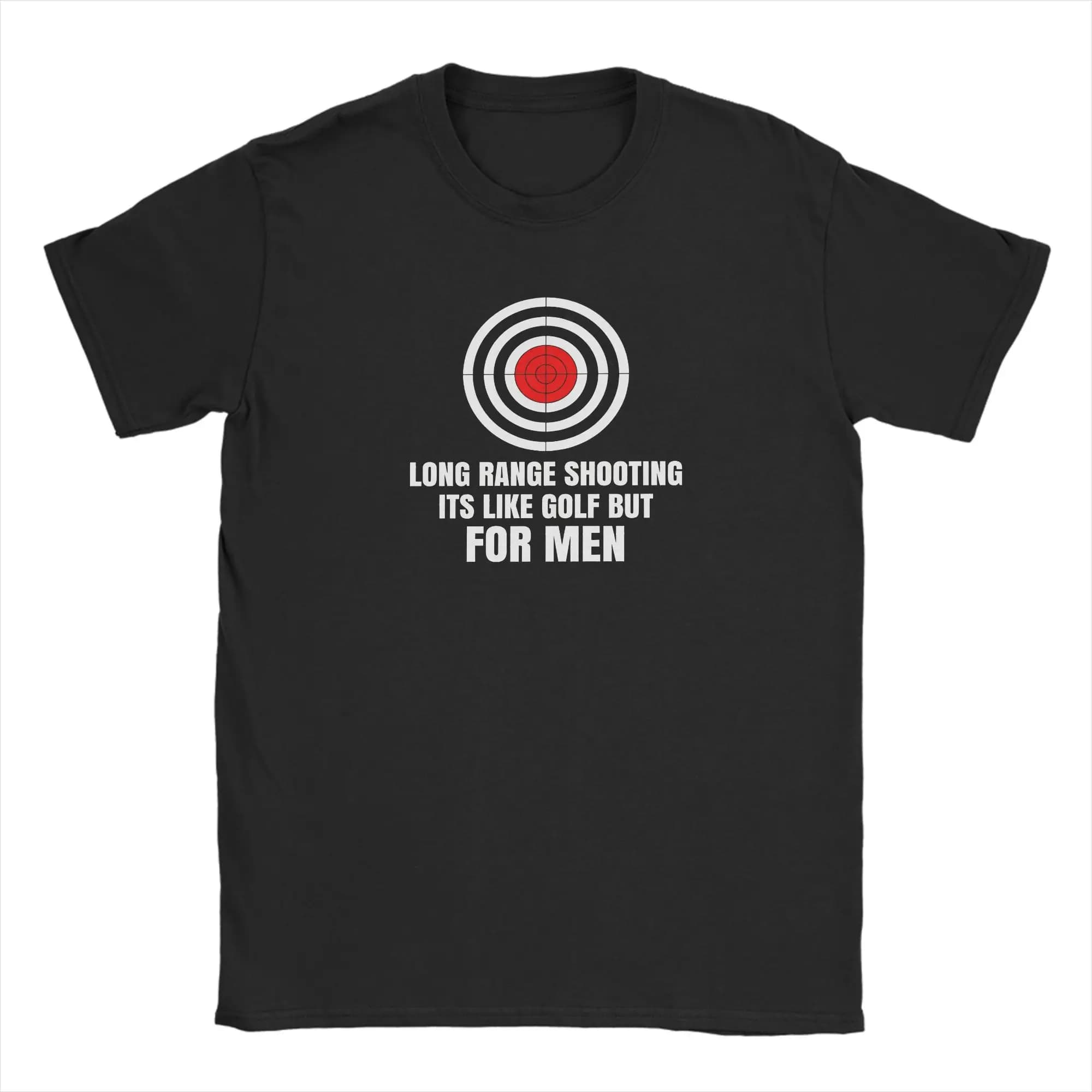 T-shirt in cotone da uomo con stampa 'Long Ranges Shooting It's Like Golf But for Men', divertente, girocollo, per la spiaggia, abbigliamento economico