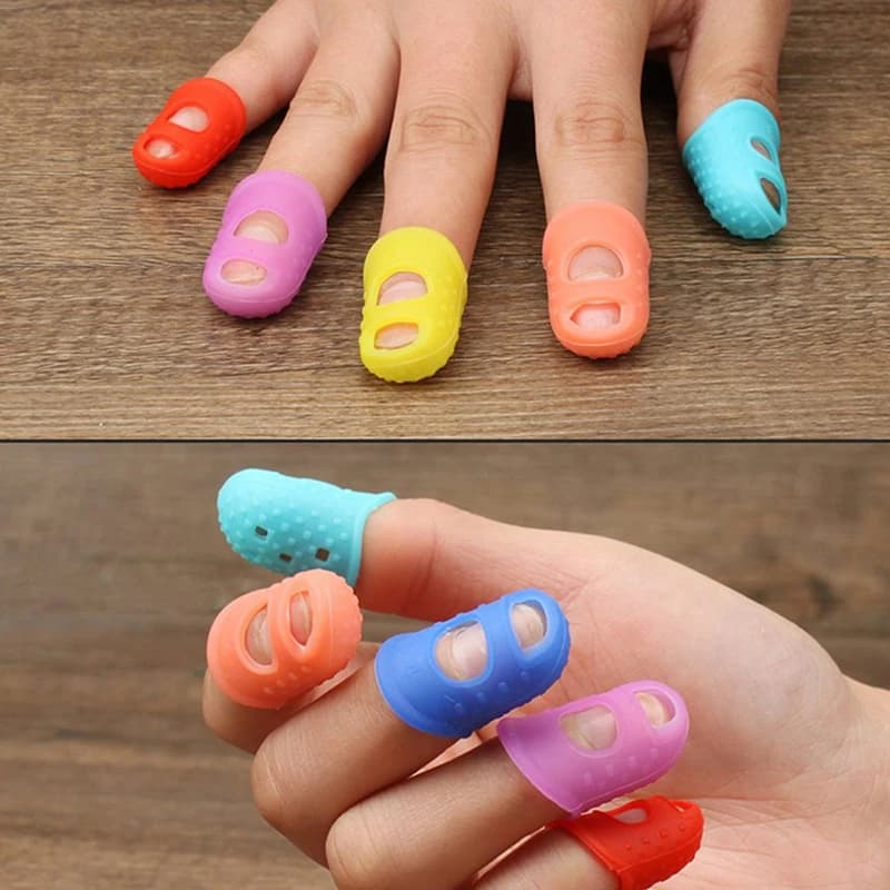 5 pcs/set thickened universal silicone finger ropes for guitar cover for fingers protective cover for wear-resistant and non-slip fingers