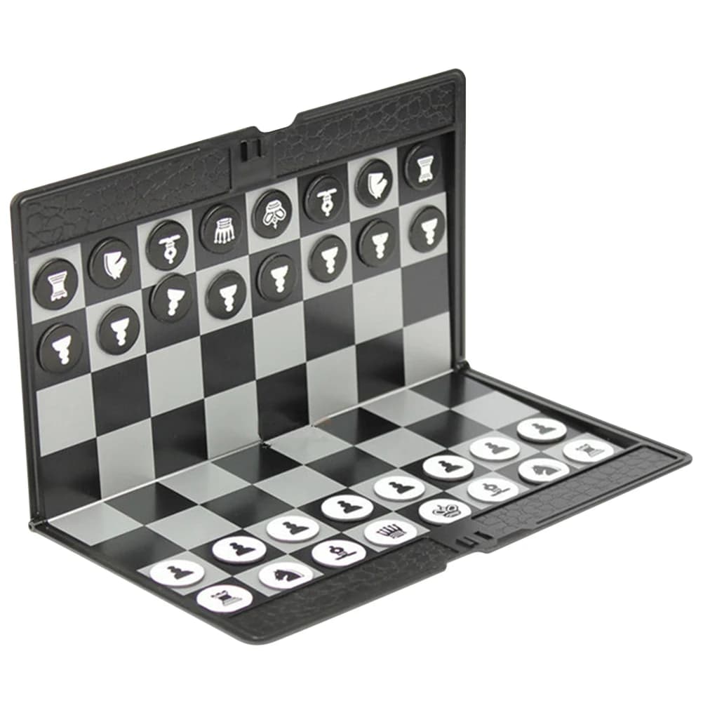 Travel Chess Set Prevent Slipping Interactive Magnetic Chess Board Set Folding Improve Memory for Adults for Trains