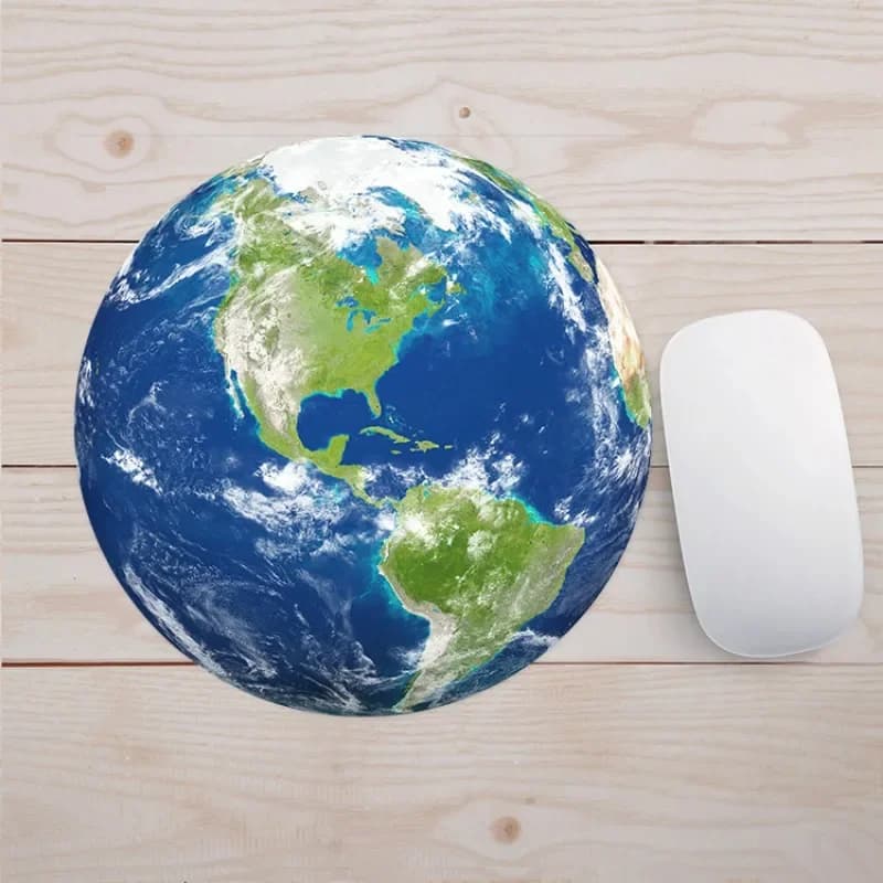 Tappetino per mouse per computer da gioco con motivo planetario realistico, periferico per computer da ufficio in gomma impermeabile, antiscivolo, resistente all'usura