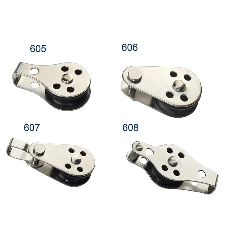 5 pezzi in acciaio inossidabile 316 puleggia 45mm blocchi corda hardware marino per kayak canoa barca ancoraggio carrello kit corda da 2mm a 8mm