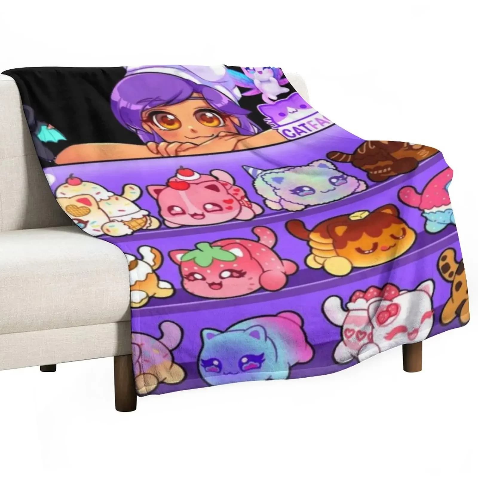Aphmau Meow Plushies Anime Cats Coperta da tiro Soffice coperta pelosa Coperta in flanella Coperta turistica