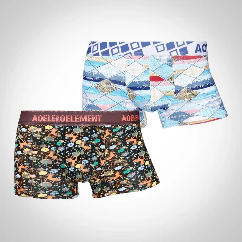 5PCS Men's briefs, modal boxers, sexy prints, boxers, trendy youth, breathable shorts