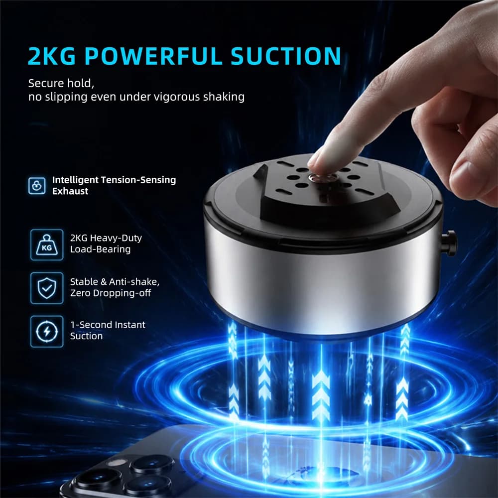 Electric Suction Base with 1/4" for Dashboards Windshields Side Windows Sunroofs for DJI Gopro Action Camera Smartphone Shooting