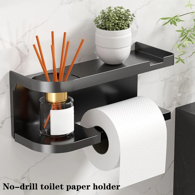 1pc Toilet Paper Holder, Plastic Storage Rack, Kitchen Towel Holder, Seasoning Bottle, Bathroom Wall Roll BHL2214-FRO