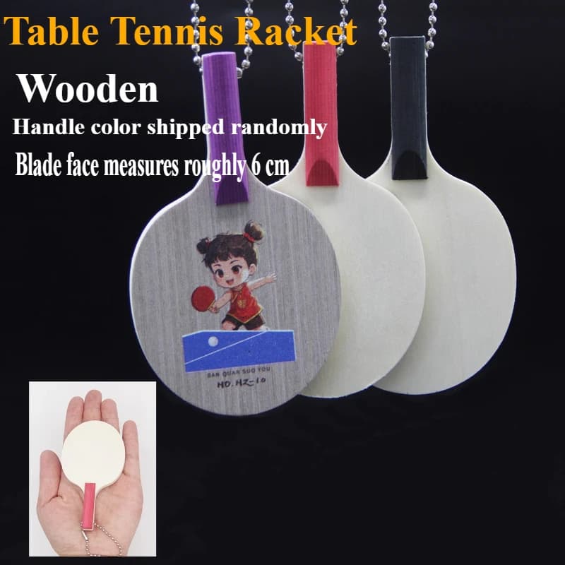 HOTOP Mini Ping Pong Racket Pendant Wooden Signature Authenticated Children's Table Tennis Racket Board Key Chain Entertainment