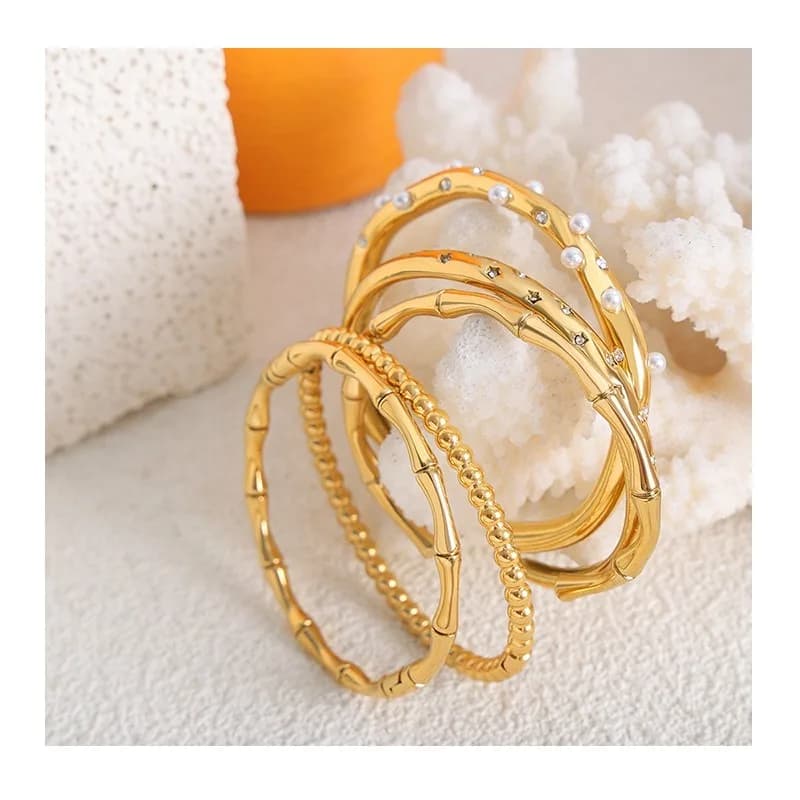 New Retro Versatile Personality Simple Electroplated Real Gold Non-fading Opening Bracelet