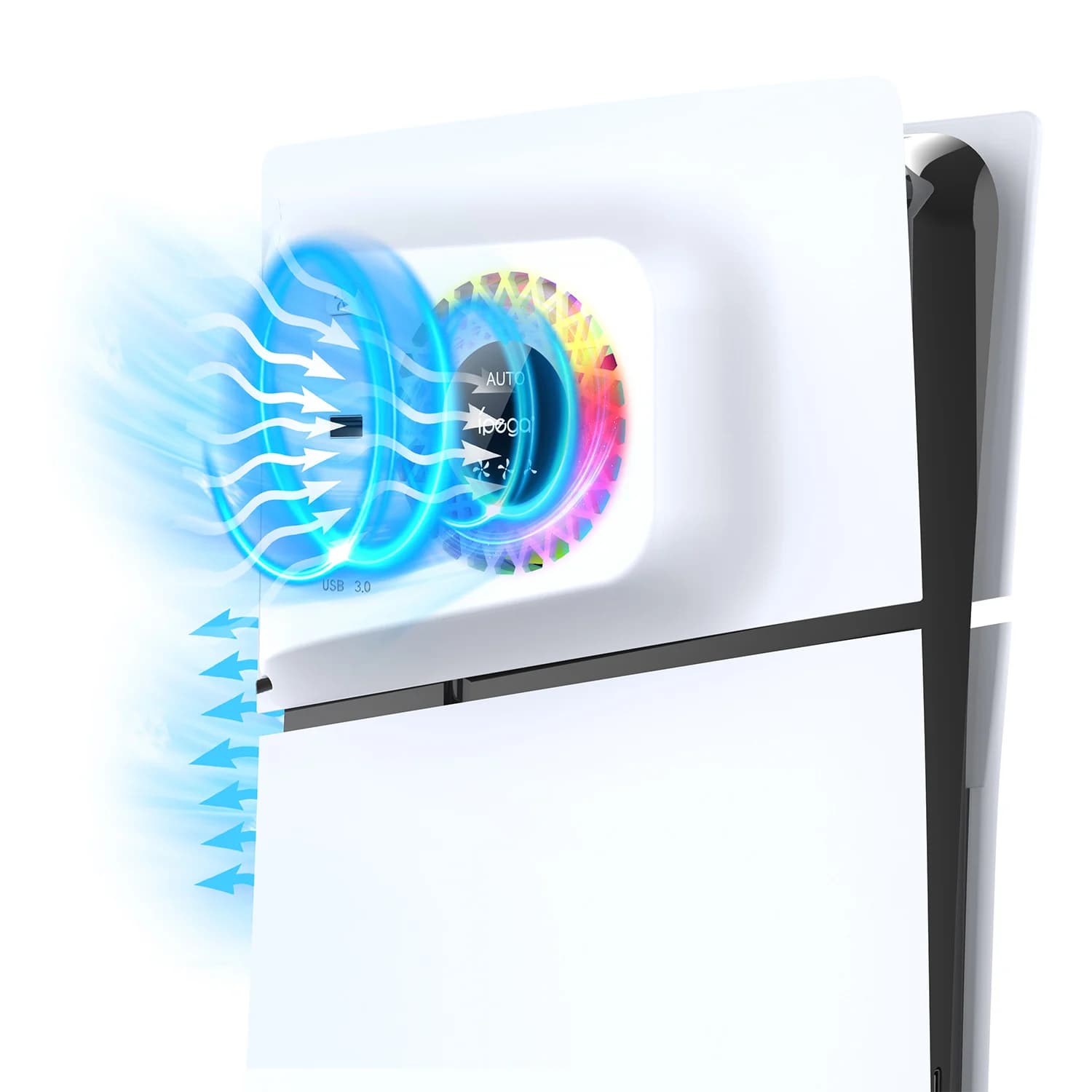 Ventola di Raffreddamento a Temperatura Controllata IPEGA per PS5 SLIM con Dissipatore + HUB USB con Luci RGB PG-P5S019