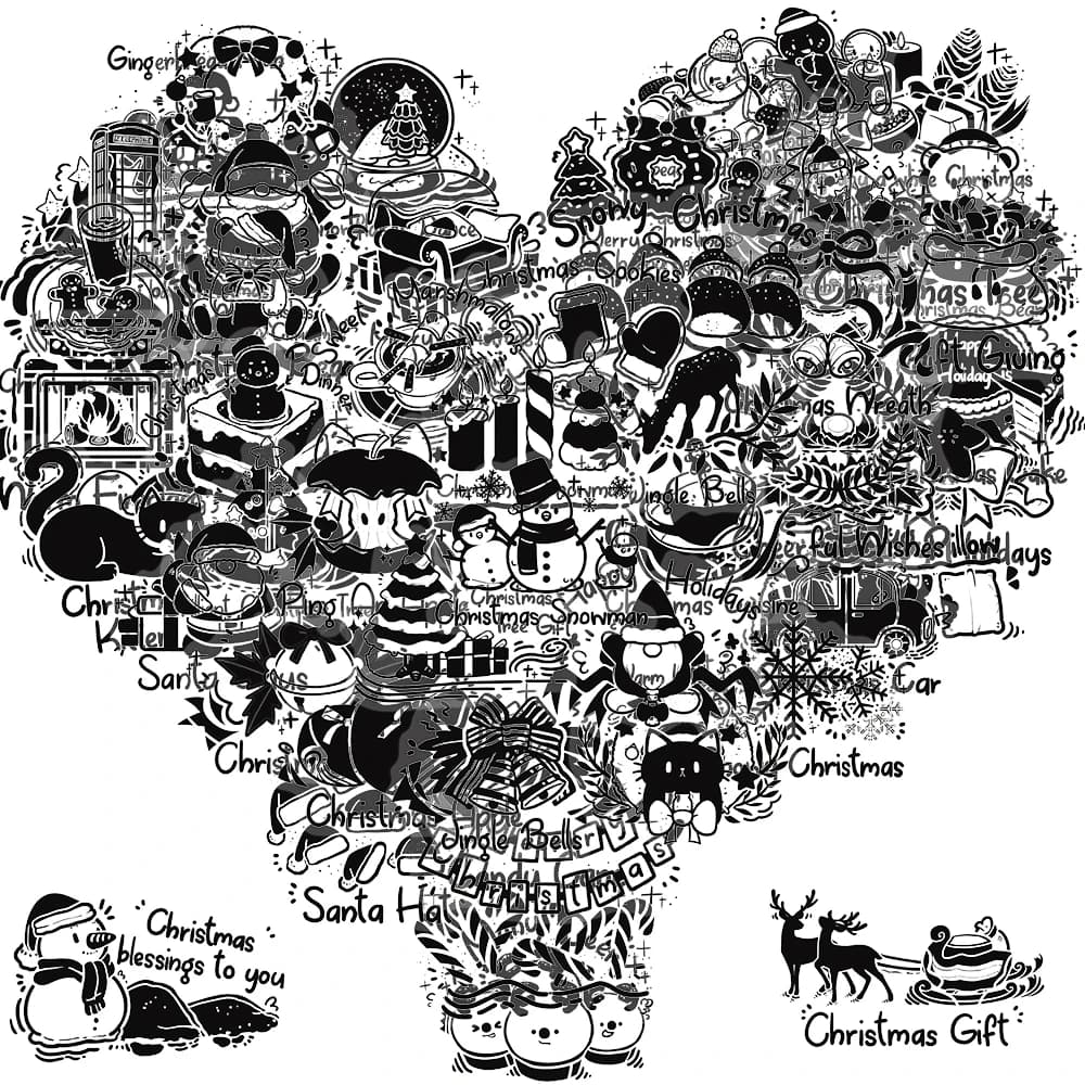 50/100 pezzi adesivi graffiti natalizi tinti in inchiostro buon Natale laptop bagagli telefono bicicletta graffiti adesivo impermeabile in PVC