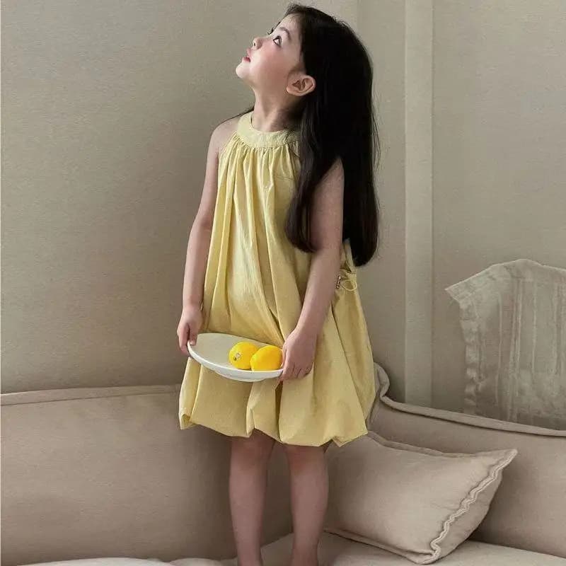 Vestito Floreale Estivo in Cotone per Bambine, Nuovo Stile Coreano 2026, Abito alla Moda con Collo all'Americana per Bambine Piccole