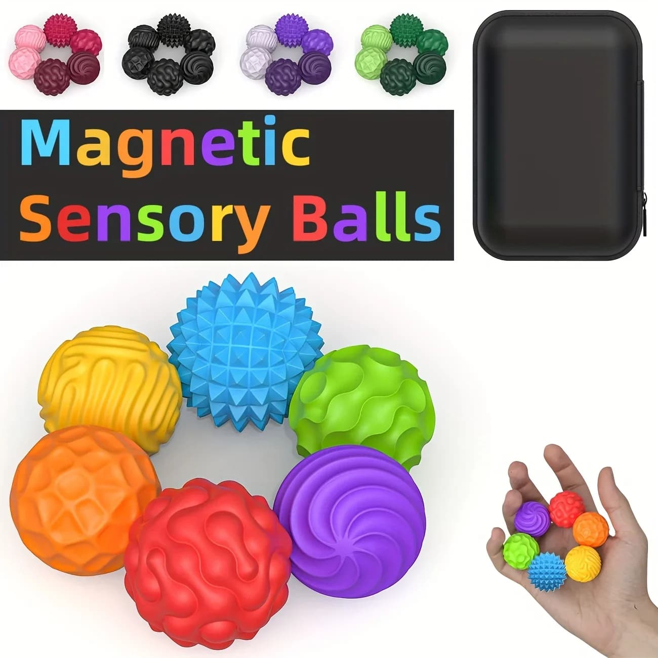 Palline magnetiche in silicone di seconda generazione aggiornate Giocattolo agitarsi Palline per preoccupazioni Autismo Giocattolo calmante Giocattolo sensoriale per alleviare lo stress per adulti