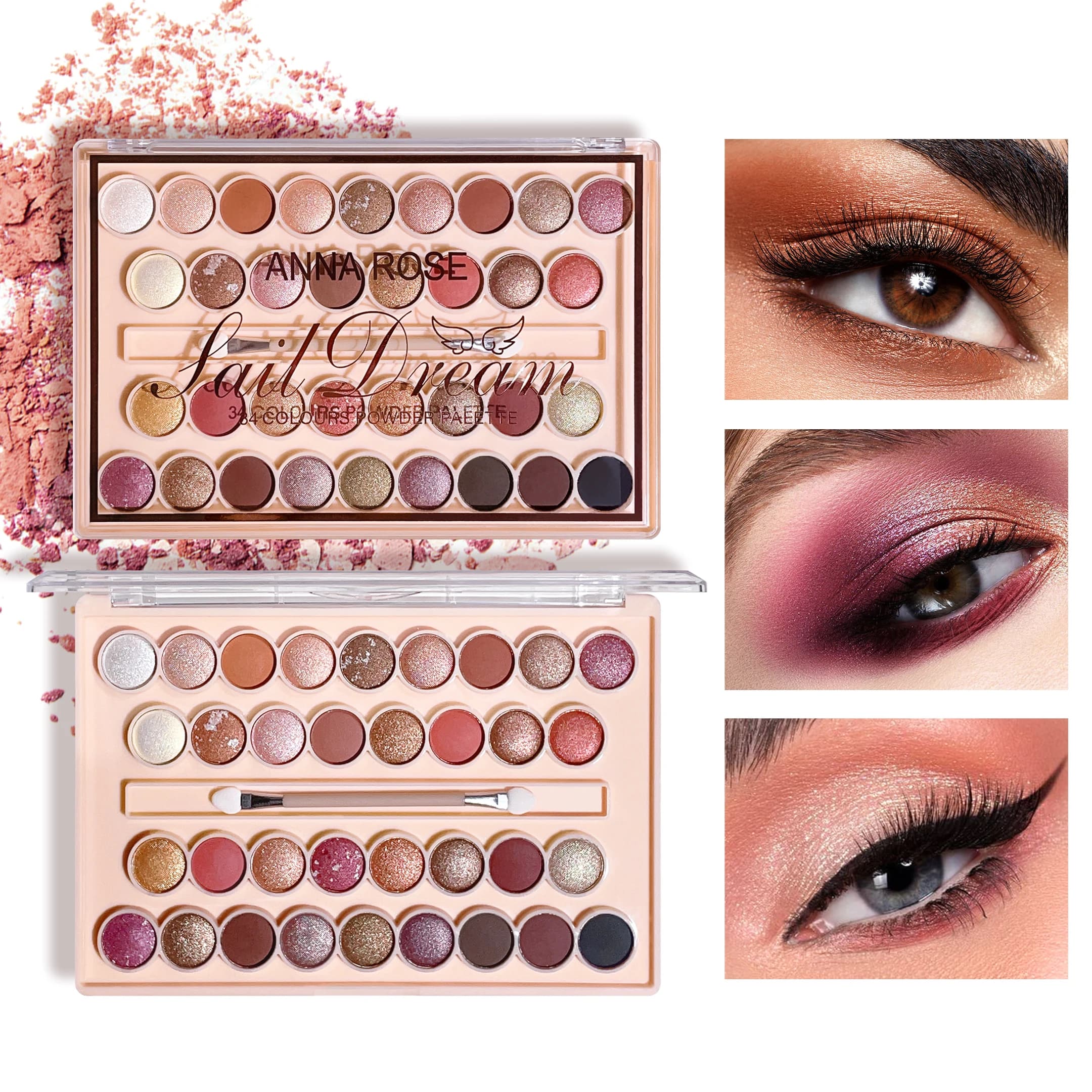 Palette Umbretti with Brush, Effetto Opaco, Shimmer e Glitter, Alta Pigmentazione, Impermeabile e Resistant al Sudore per Halloween e Festival