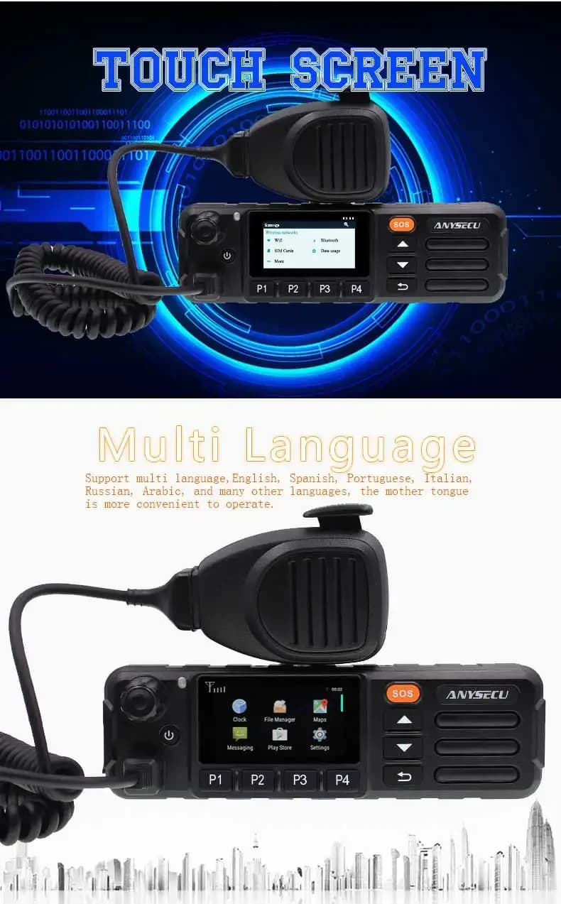 La migliore vendita3G-W7 Zello GPSPTT Android Wifi TM-7 Poc Mobile Radio Car Walkie Talkie Supporto RealPTT 200KM SOS