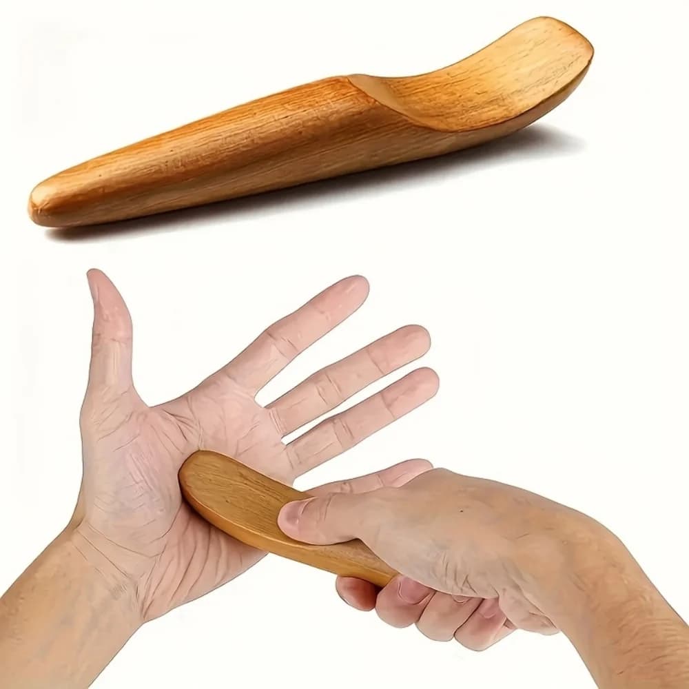 1 bastone da massaggio portatile in legno, uno strumento manuale per raschiare e rilassare i muscoli, adatto per l'uso su braccia, gambe e tutto il corpo