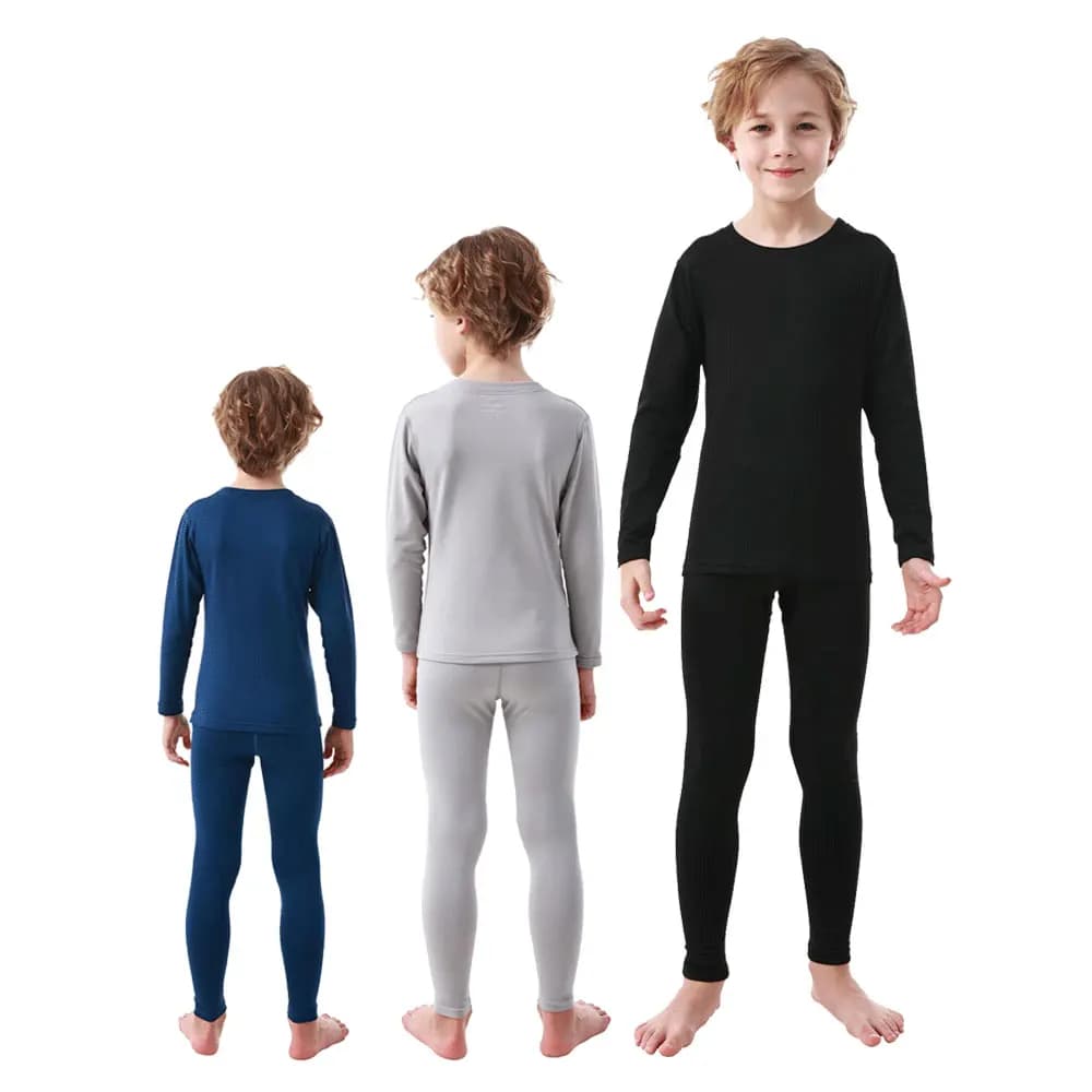 Set di biancheria intima termica per sci invernale per bambini set di biancheria intima termica traspirante calda per ragazzi e ragazze t-shirt a maniche lunghe