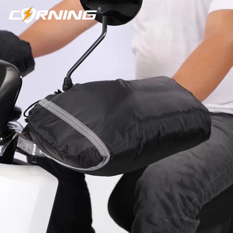 Universal motorcycle gloves, thickened cotton fleece handles, grips for electric, hot and waterproof vehicles for winter, for cycling A