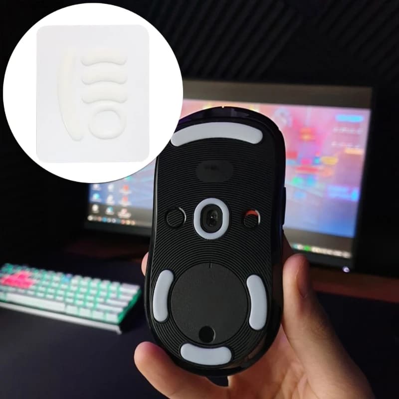 1 confezione Esports Tiger Gaming Versione ICE Mouse Pattini Piedi per Logitech G Pro Mouse wireless Bianco Scivola Bordo curvo