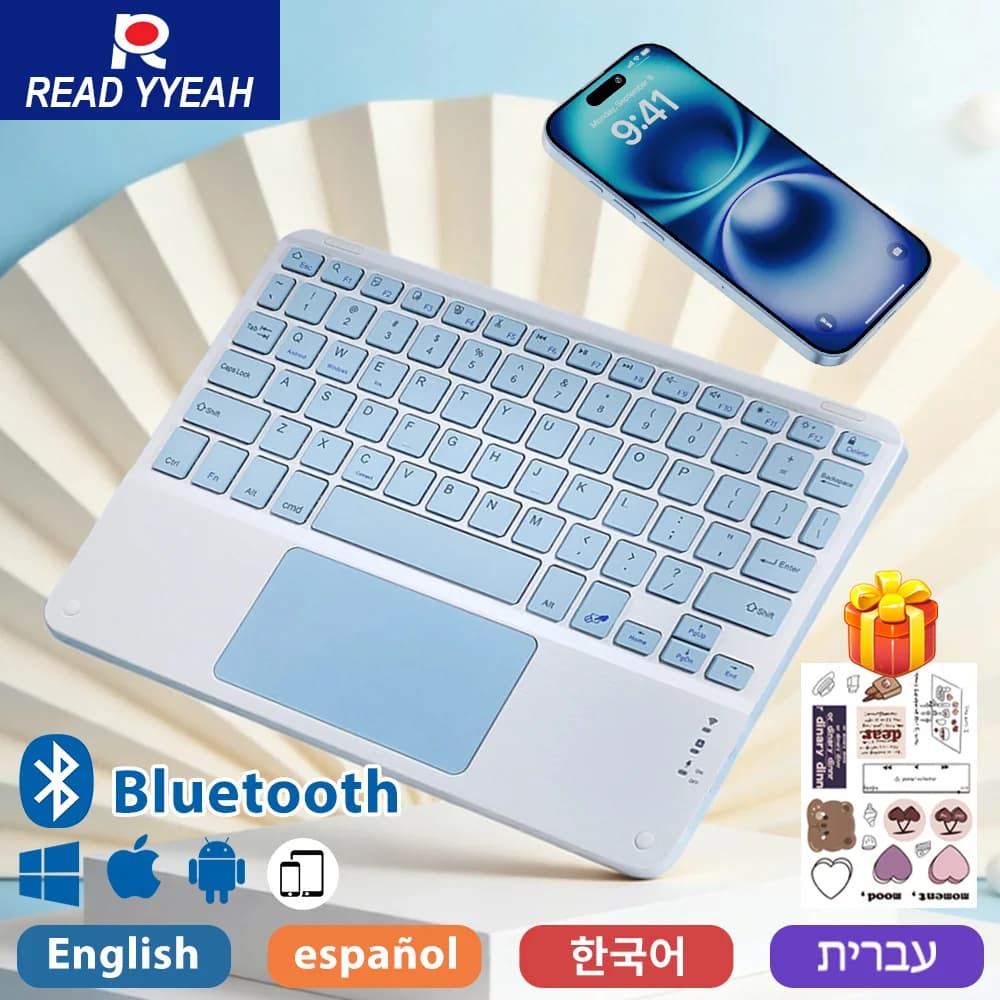 New Touch Keyboard Multifunction 2026 with Mouse for iPad Samsung, Compatible with iOS Android Windows, Wireless Bluetooth Keyboard for Tablet
