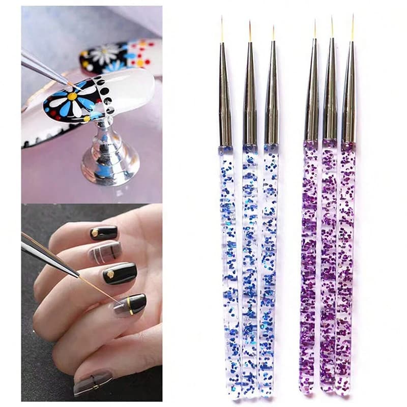 3 pcs set of brushes for nail art strips French tips 3D line strips DIY drawing pen brushes UV gel pen for painting tools for manicure