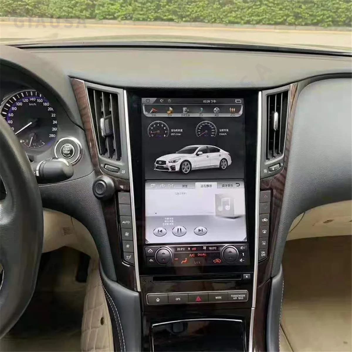 Android14 Audio Screen For Infiniti Q50 Q50S Q60 Q60S 2014-2019 Car Stereo Radio Receiver Autoradio Multimedia GPS Navigation
