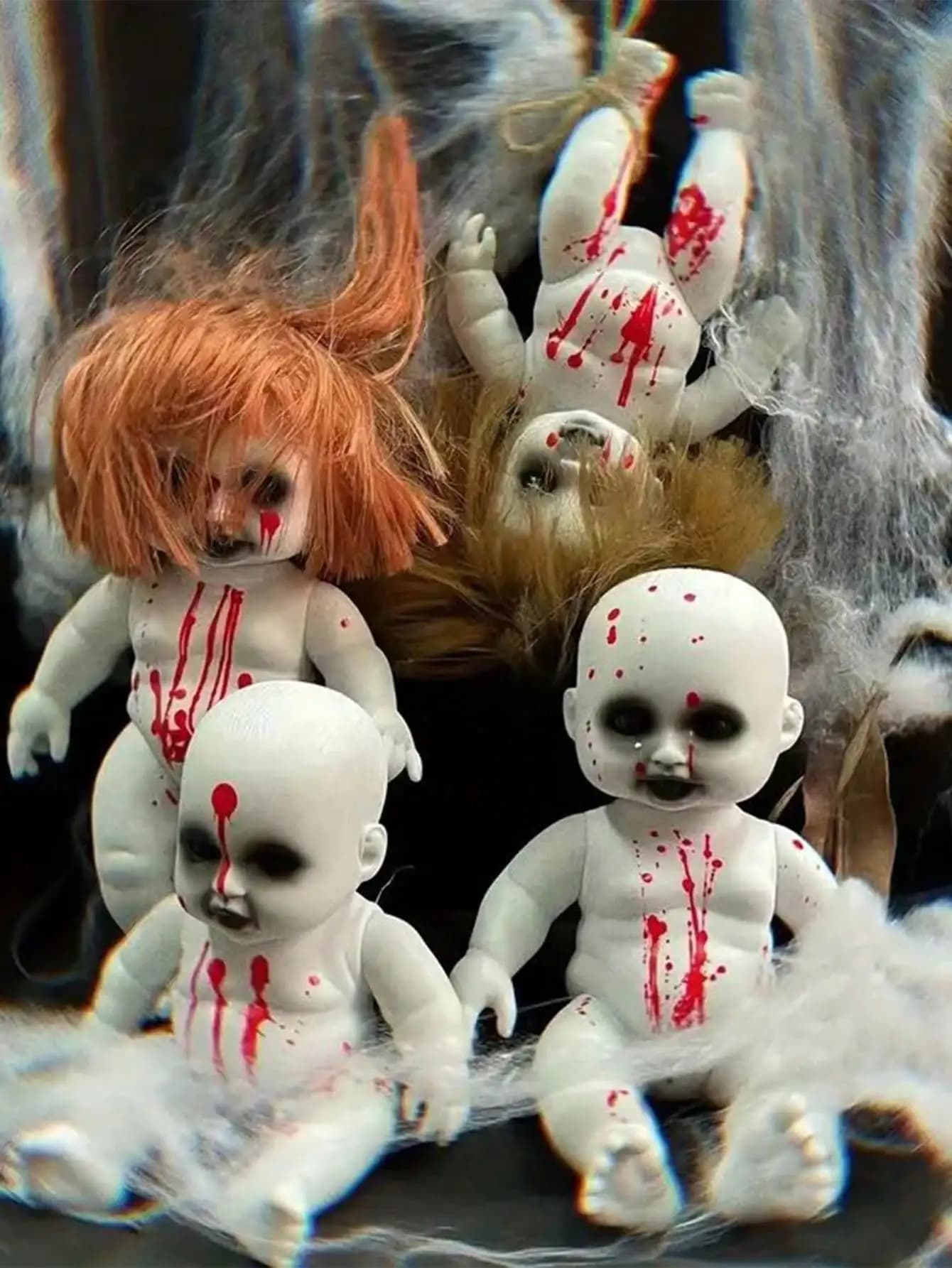 Bambola fantasma da appendere, stile artistico decorativo, decorazione per Halloween e Natale, fantasma da giardino, decorazione strana a tema horror per le feste.