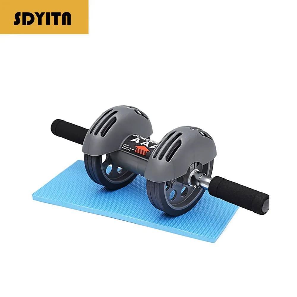Portable abdominal wheel with automatic bounce Dual wheel abdominal wheel push-up silent fitness wheel