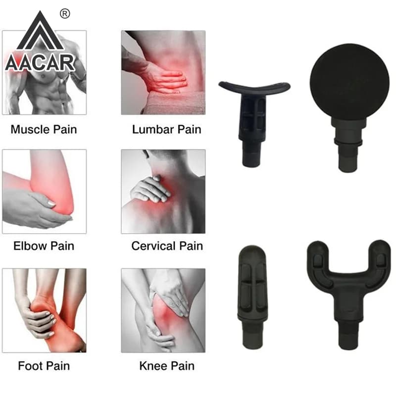 4 pezzi di teste per pistola per massaggio, attacco per massaggiatore sostituibile, diverse teste muscolari per accessori per pistola per massaggio muscolare dei tessuti profondi