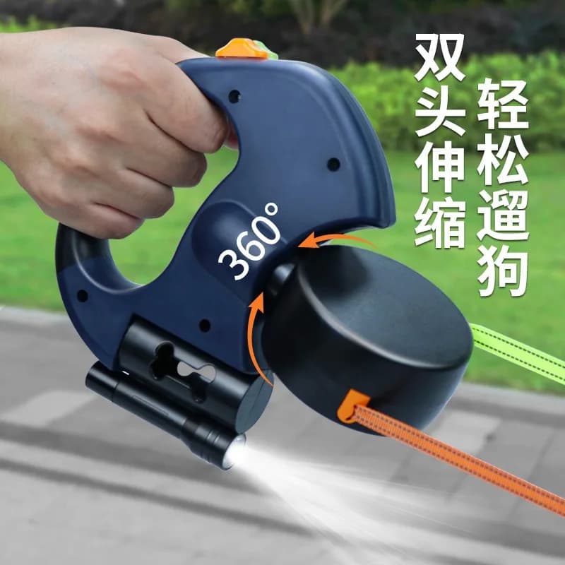 Retractable Dual‑Head Pet Dog Leash 2‑in‑1 Automatic Traction Rope for Two Dogs Cats Outdoor Walking Pet Supplies