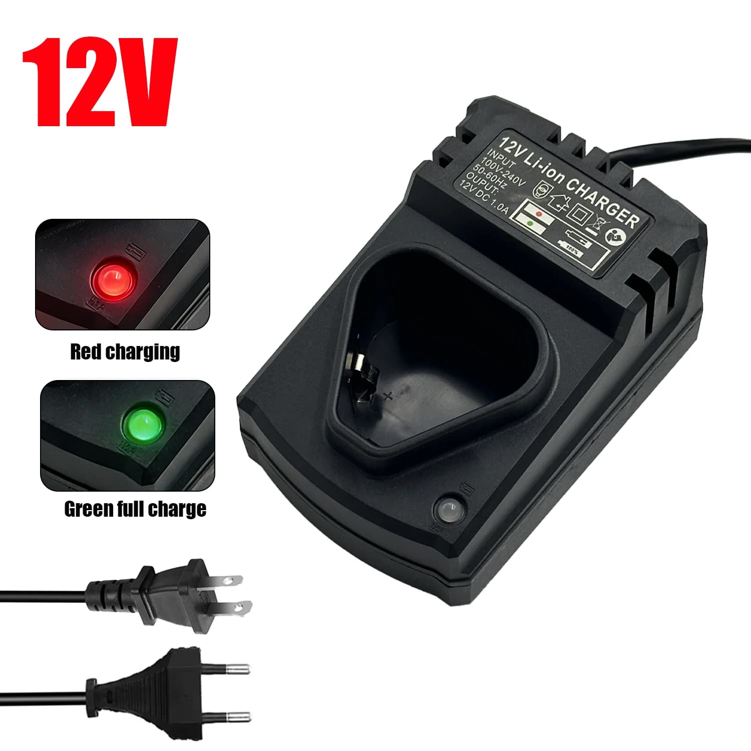 Universal Electric Drill Charger DC US/EU Li-lon Rechargeable Charger Support 100-240V For Drill Electrical WrenchTool