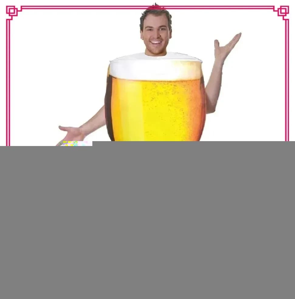 Costume da Festival della Birra Tedesco per Uomo, Abbigliamento Bavarese per Oktoberfest con Boccale di Birra, Outfit Divertente per Halloween e Feste di Carnevale