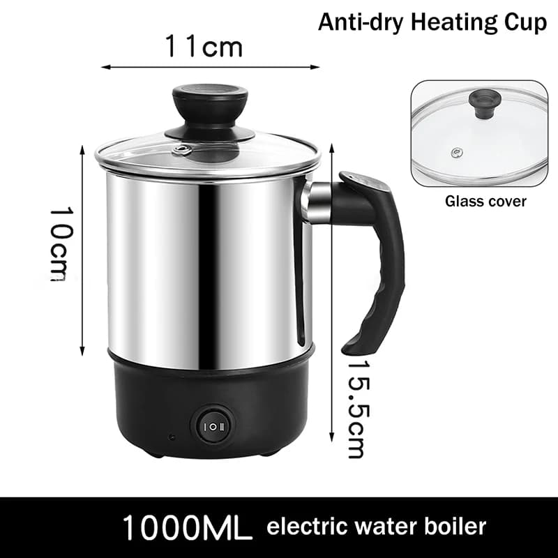 Bollitore Elettrico da Casa, Mini Bollitore Anti-Surriscaldamento, Tazza Riscaldante Elettrica 11/12/13/14cm, Bollitore Elettrico Portatile da Viaggio