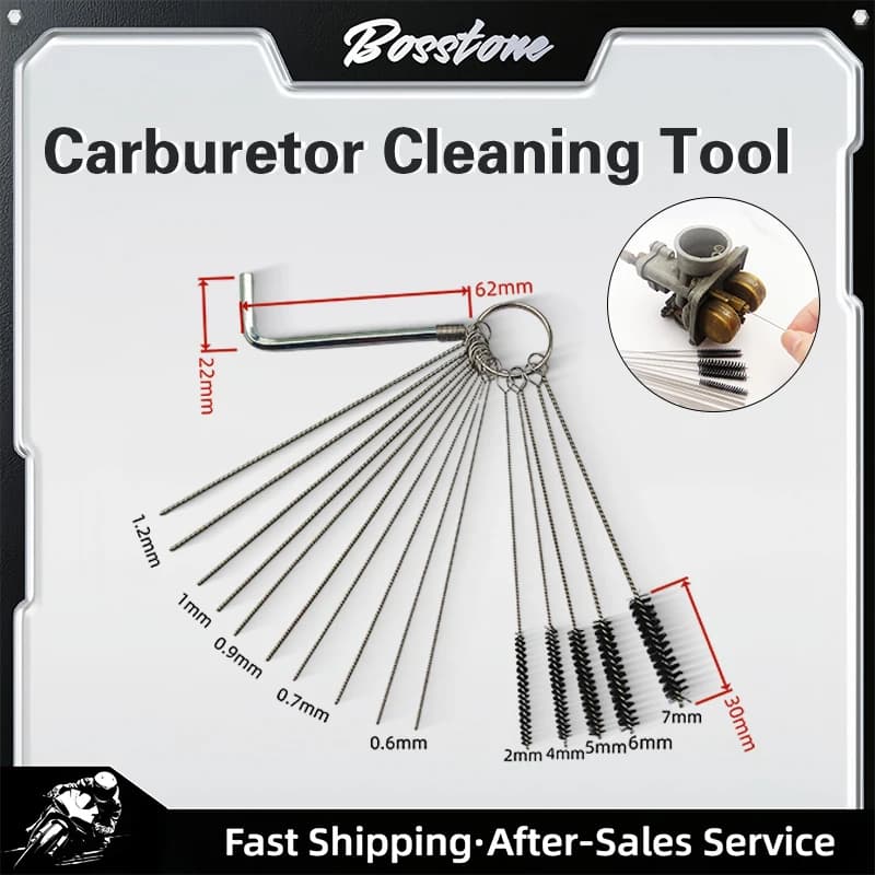 Cleaner Set Carburetor Carbon Dirt Jet Remove Cleaning Needles Brushes Tools Cleaning Tools for Automobile and Motorcycle Tubing