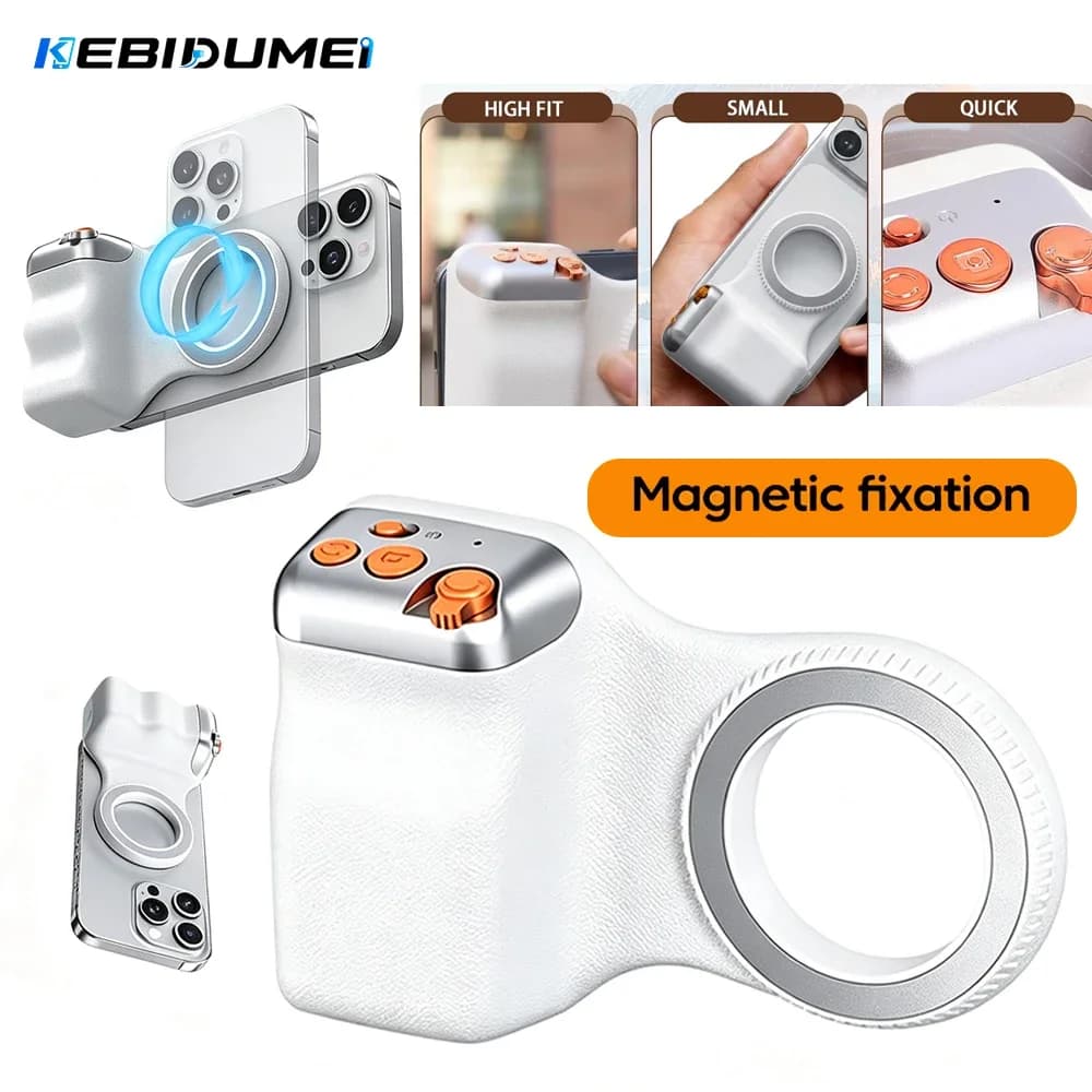KEBIDUMEI Magnetic Camera Grip with Remote Shutter Fill Light Remote Control Handle Universal Bluetooth Camera Beauty Anti Shake