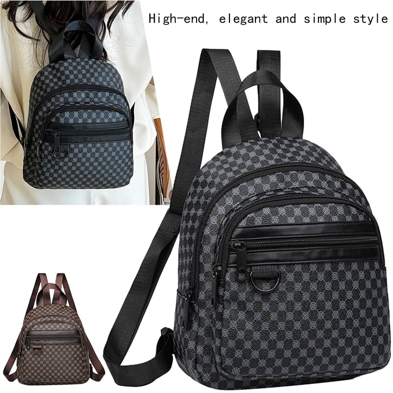 Mini Zaino con Stampa Geometrica per Donne, Leggero Zaino Casual in Nylon Convertibile in Borsa a Tracolla