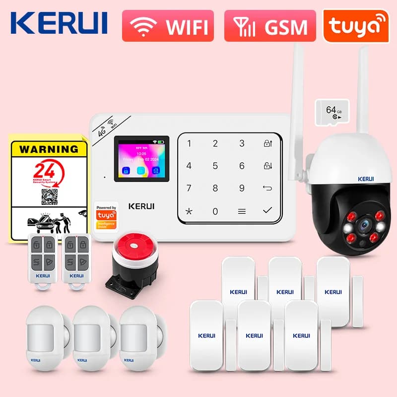 KERUI W181 Pannello di allarme domestico Host Wireless WiFi GSM Sistema di allarme antifurto Tuya Smart Life per la tua famiglia Allarme di sicurezza sicuro
