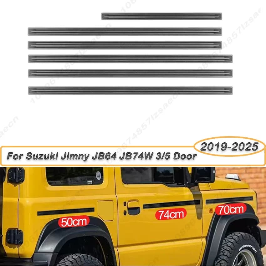 Per Suzuki Jimny JB64 JB74W 2019-2025 3/5 Porte Laterali Auto Porta Corpo Esterno Trim Corpo Strisce di Collisione Strisce Anti-Graffio ABS