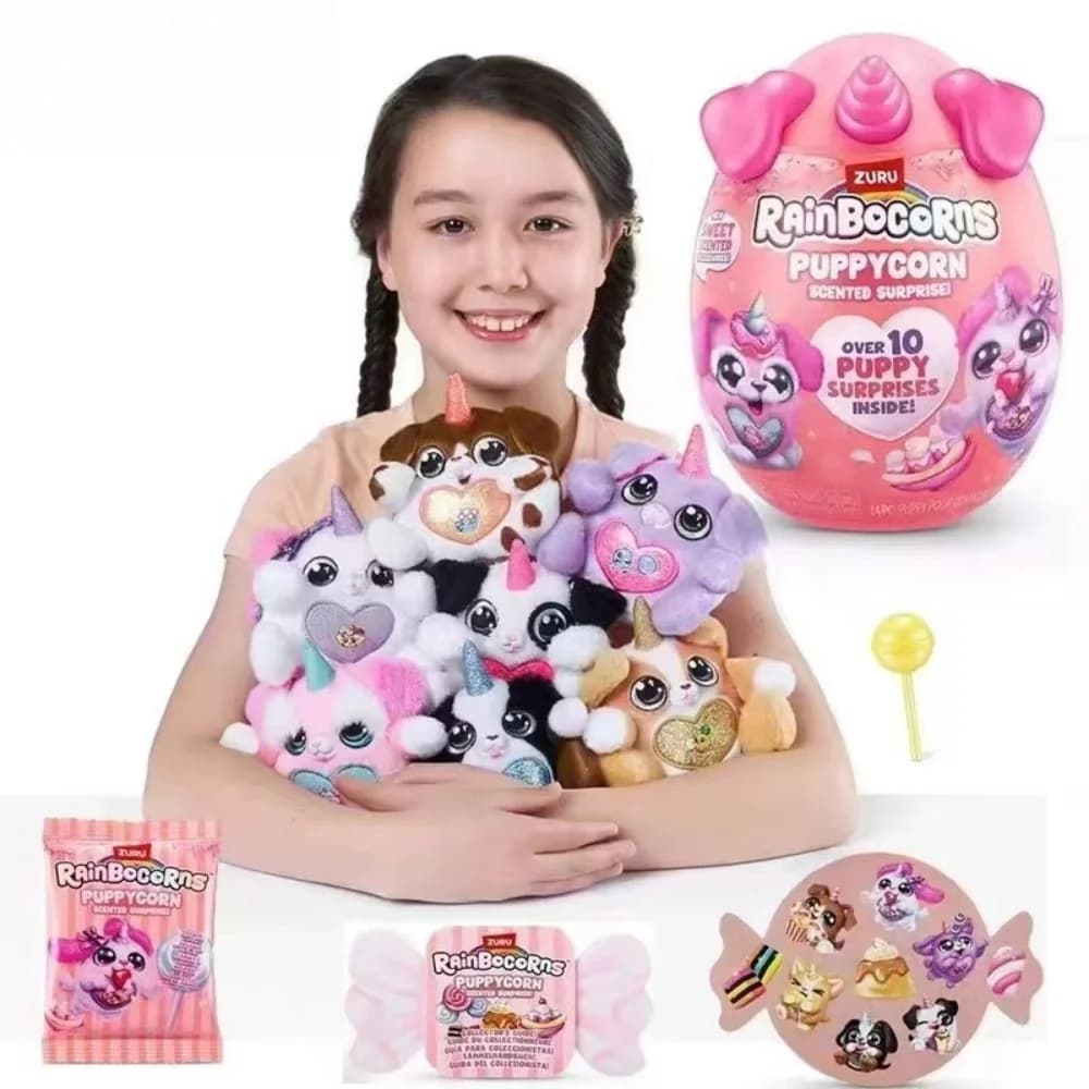 Rainbocorns Puppycorn Mini Brands Shepherd Scented Surprise Blind Box Unboxing Soft Toys Scented Puppy Plush for Girls Gift