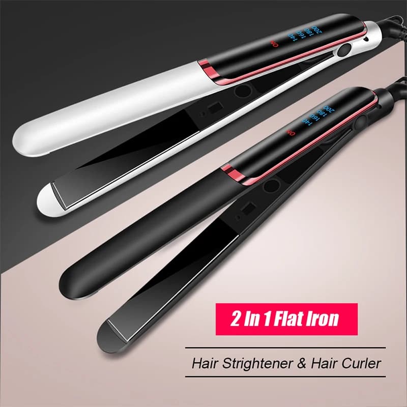 Hair straightener - Ceramic heating, adjustable temperature - Dual-function styling tool - Suitable for use in hair salons