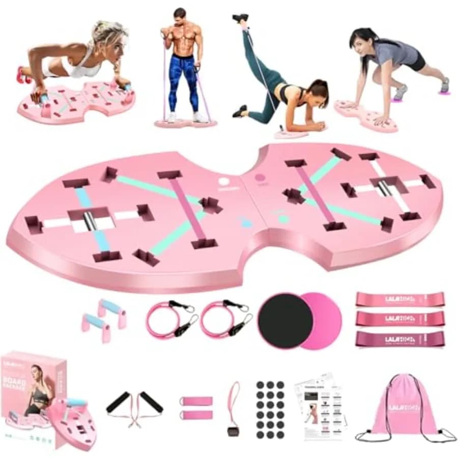 Tavola per flessioni 36 in 1, attrezzatura da palestra domestica con ruota per addominali, fasce di resistenza, tavola pieghevole portatile per allenamento completo del corpo