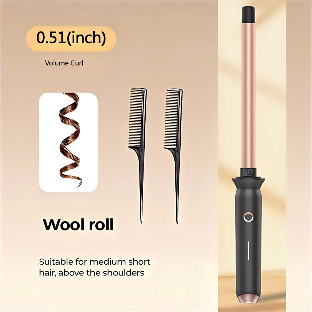 New 0.51 inch ceramic curling iron, uniform heating, hair curing iron, does not damage all hair types