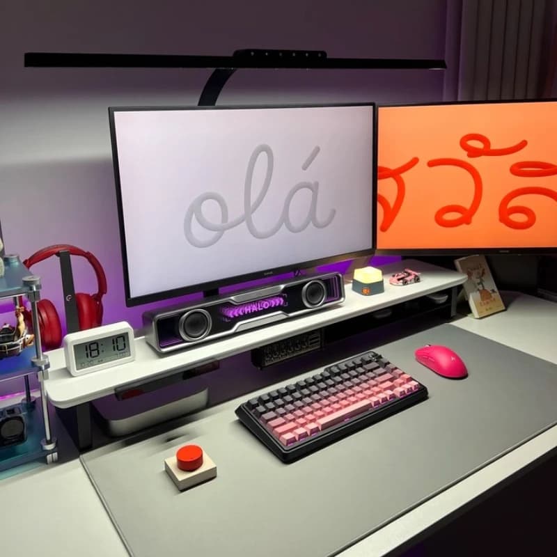 Z3 Pro Modular Solid Wood Monitor Stand Riser With Sliding Rails Ergonomic Computer Desk Shelf Modern Workspace Organizer