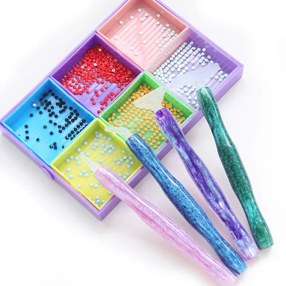 Set di Penne Ergonomiche in Resina per Diamond Painting con Punte Multiuso 1 per Kit Accessori Artigianali Fai-da-te, Strumenti per Punto Croce e Strass