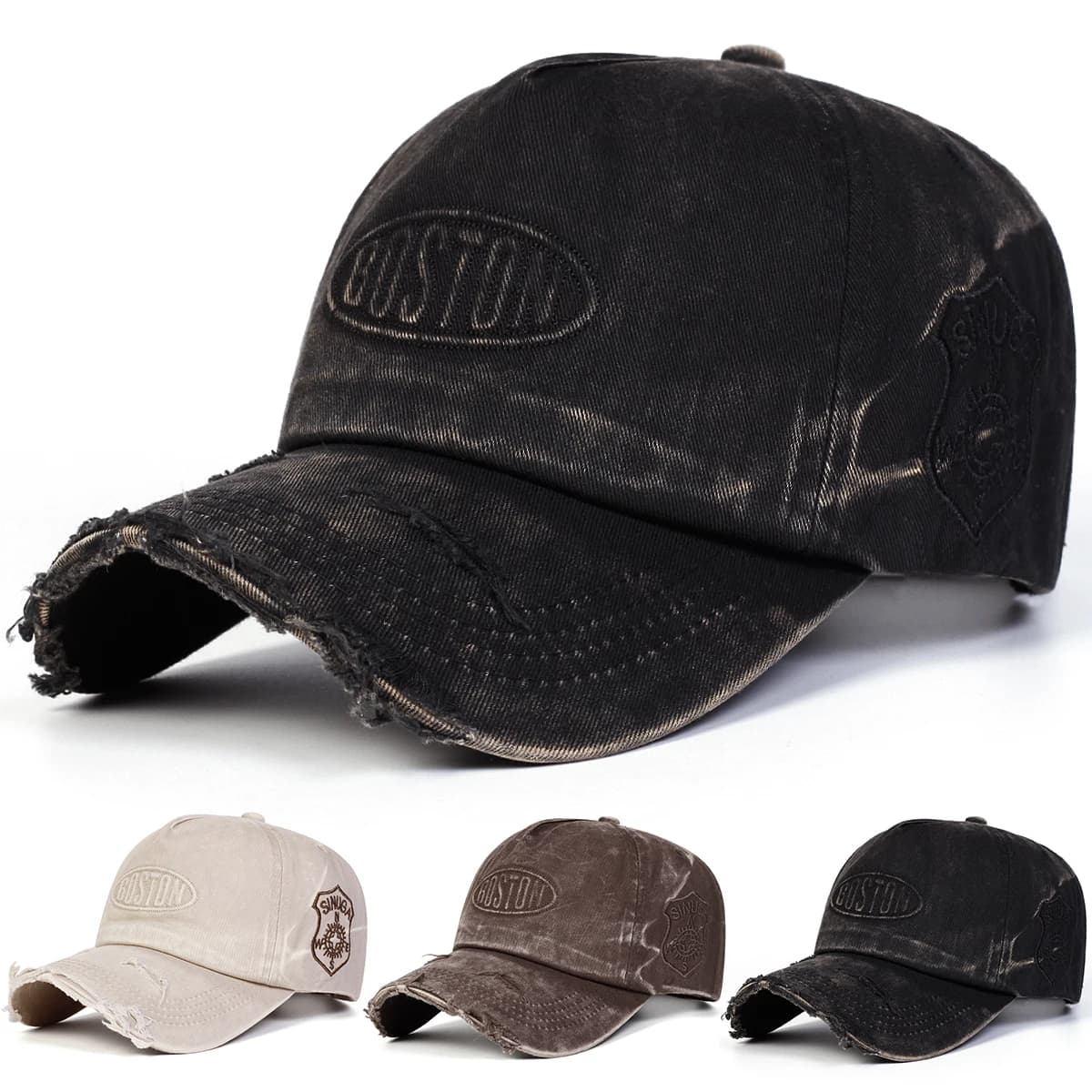 Cappellini da Baseball Unisex BOSTON con Fori e Ricami, Regolabili per Primavera e Autunno, Cappelli Casual da Esterno, Protezione Solare, Cappello Sportivo