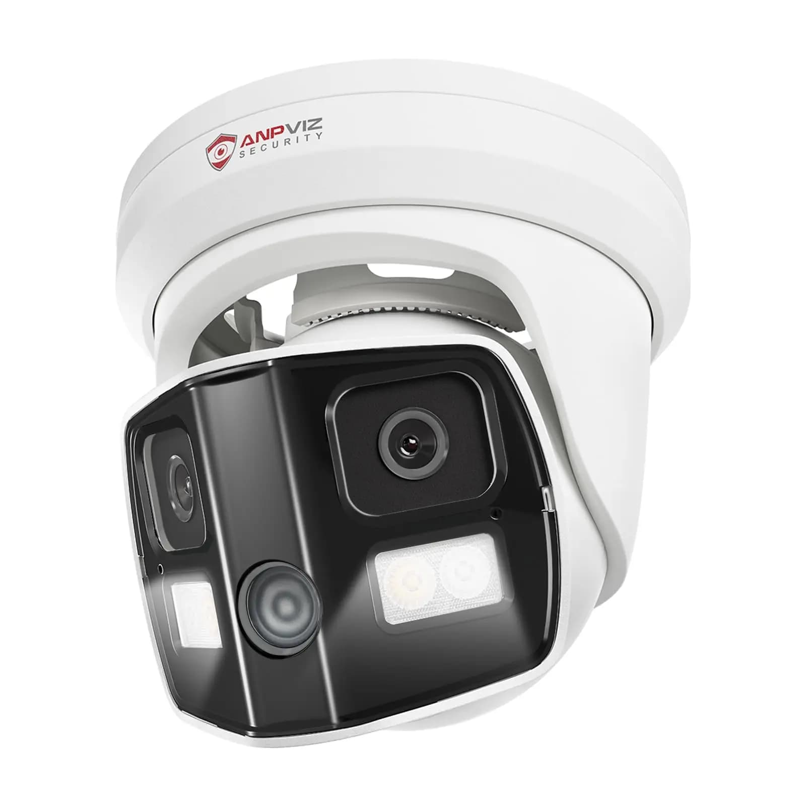 Telecamera IP PoE Anpviz 4K a doppio obiettivo da esterno 180 ° Telecamera panoramica a torretta grandangolare con rilevamento intelligente di persone/veicoli a doppia luce