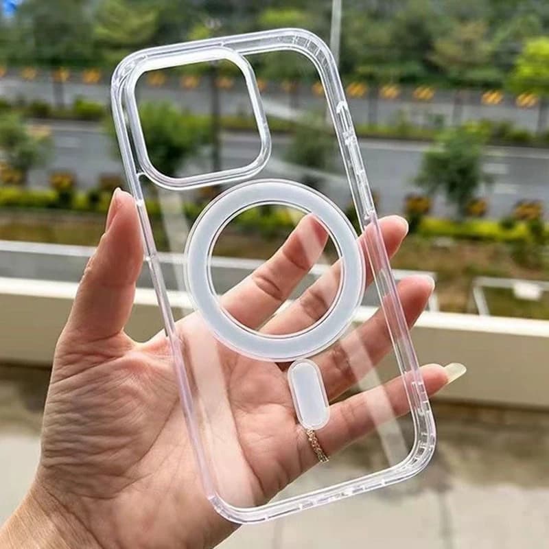 Transparent For Magesafe Magnetic Wireless Charge Case For iPhone 7 8 Xs 11 12 13 14 15 16 17 Pro Max Plus Shockproof Cover