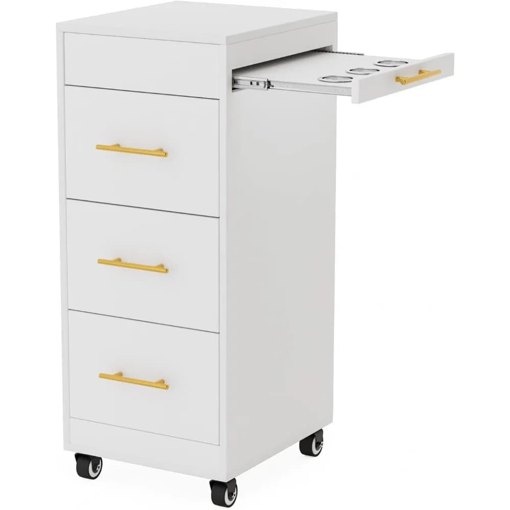 Carrello da salone con ruote: organizer mobile per parrucchiere, barbiere e spa